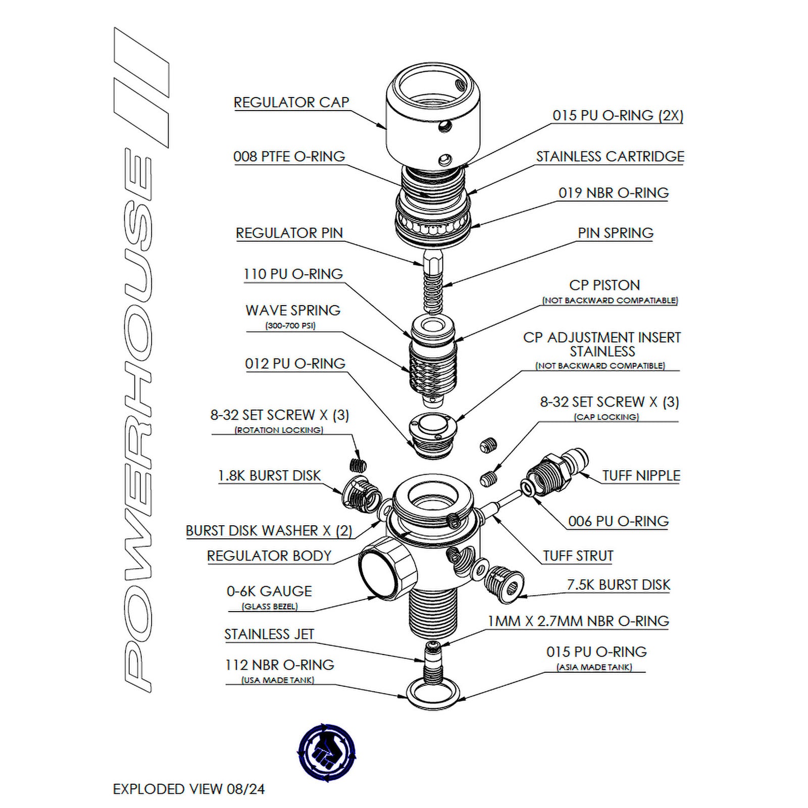 PowerHouse Counterpunch Standard Regulator - Revolver Gunmetal Grey LE