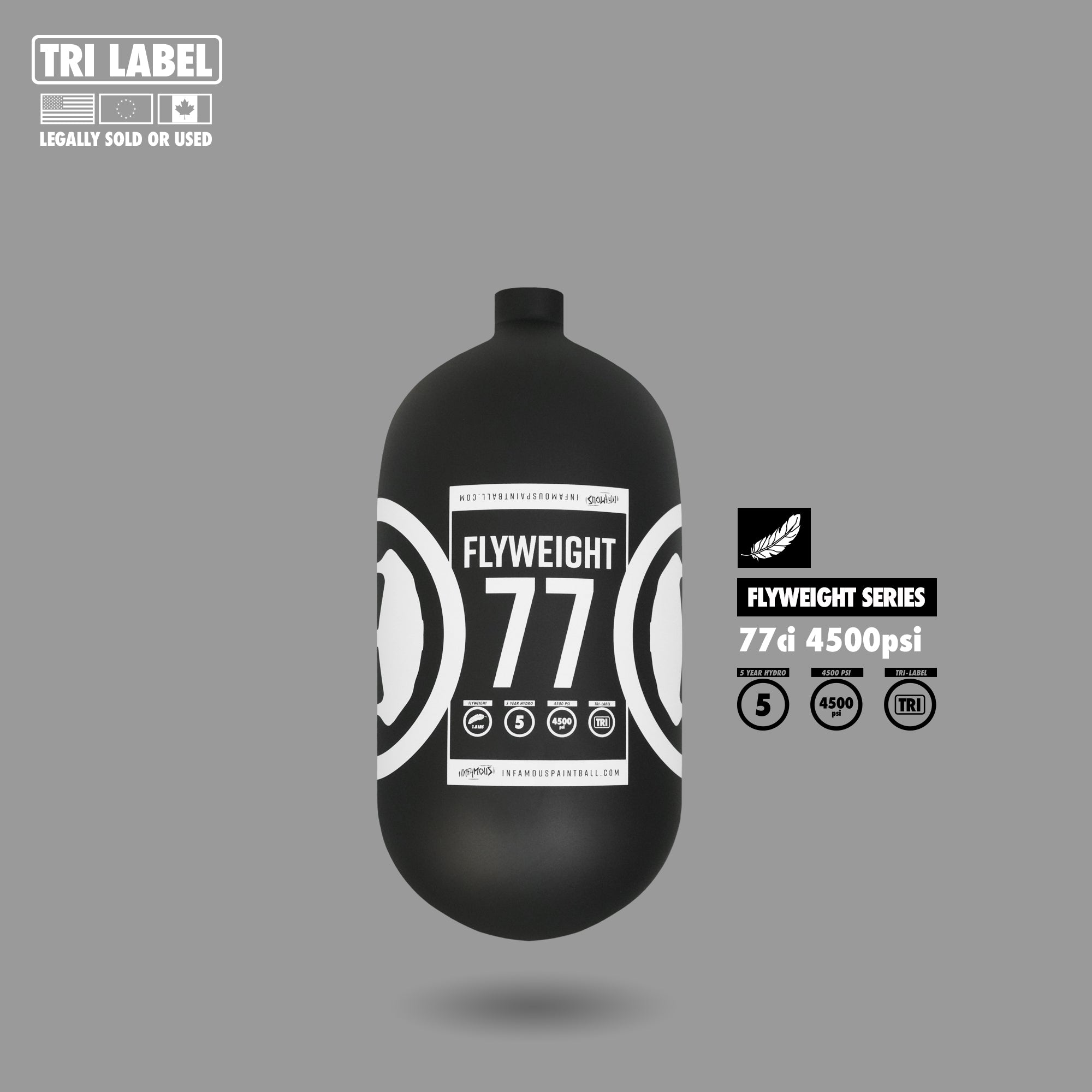 PRO DNA Flyweight Air Tank 77ci - Core Skull Black/White