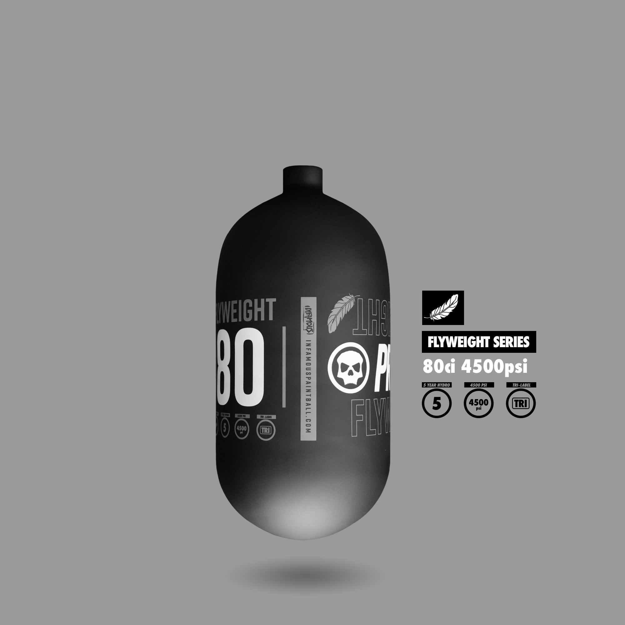 PRO DNA Flyweight Air Tank 80ci - Matte Black/Grey – RLGN Paintball